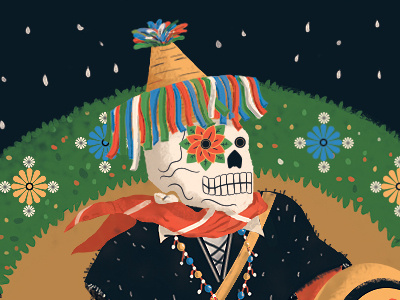 Día de Muertos cerveza indio day of the dead digital painting día de muertos illustration mexico photoshop skull
