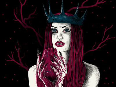 Vampiress adobe photoshop blood character design digital painting horror illustration queen vampiress