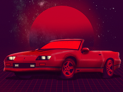 Camaro 80s adobe photoshop camaro car design digital painting graphic design illustration retro sunset