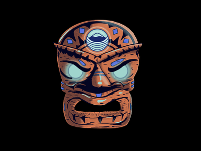 Kanaloa adobe photoshop character design digital painting gods hawaiian illustration mask mythology polynesian