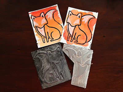 Fox Linocut