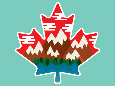 Canada, eh? canada country landscape leaf maple maple leaf red sticker sticker mule up north