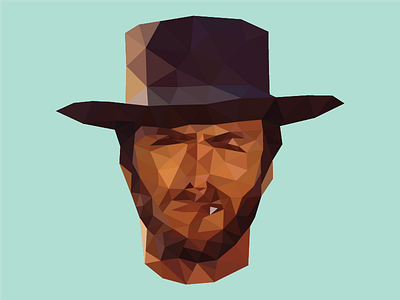 Low Poly Clint Eastwood celebrity clint eastwood iconic iconic movie low poly low poly portrait movie star portrait spaghetti western the good the bad and the ugly the man with no name western