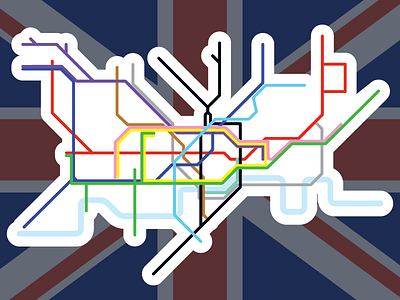 London Loop - UK Sticker Mule playoff great britain london loop sticker sticker mule uk union jack united kingdom