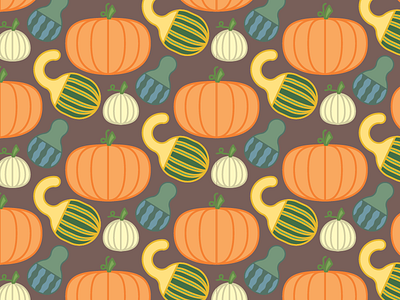Pumpkins and Gourds fall fall colors gourds happy fall october pattern pumpkins seamless pattern