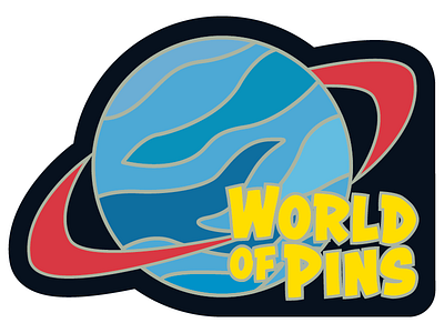 World Of Pins Logo enamel pins logo pins planet saturn space world
