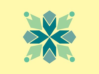 Geometric blue flower geometric pattern shapes snowflake turquoise