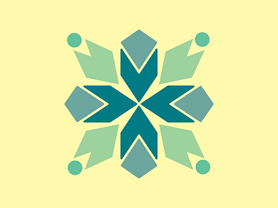 Geometric blue flower geometric pattern shapes snowflake turquoise