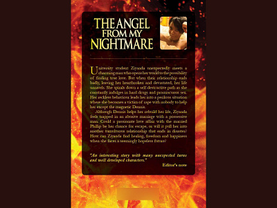 Book // Back Cover // The Angel from My Nightmare // angel angel of my nightmare back cover book book publishing catherine davis smith charmed designs design fire flames graphic design layout nightmare publishing reach publishers