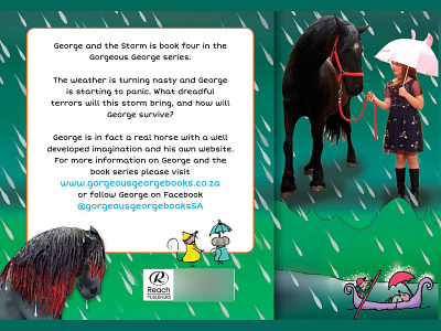 Book // Back Cover // George and the Storm // back cover book book publishing catherine davis smith charmed designs george and the storm horse kids rain reach publishers self publishing