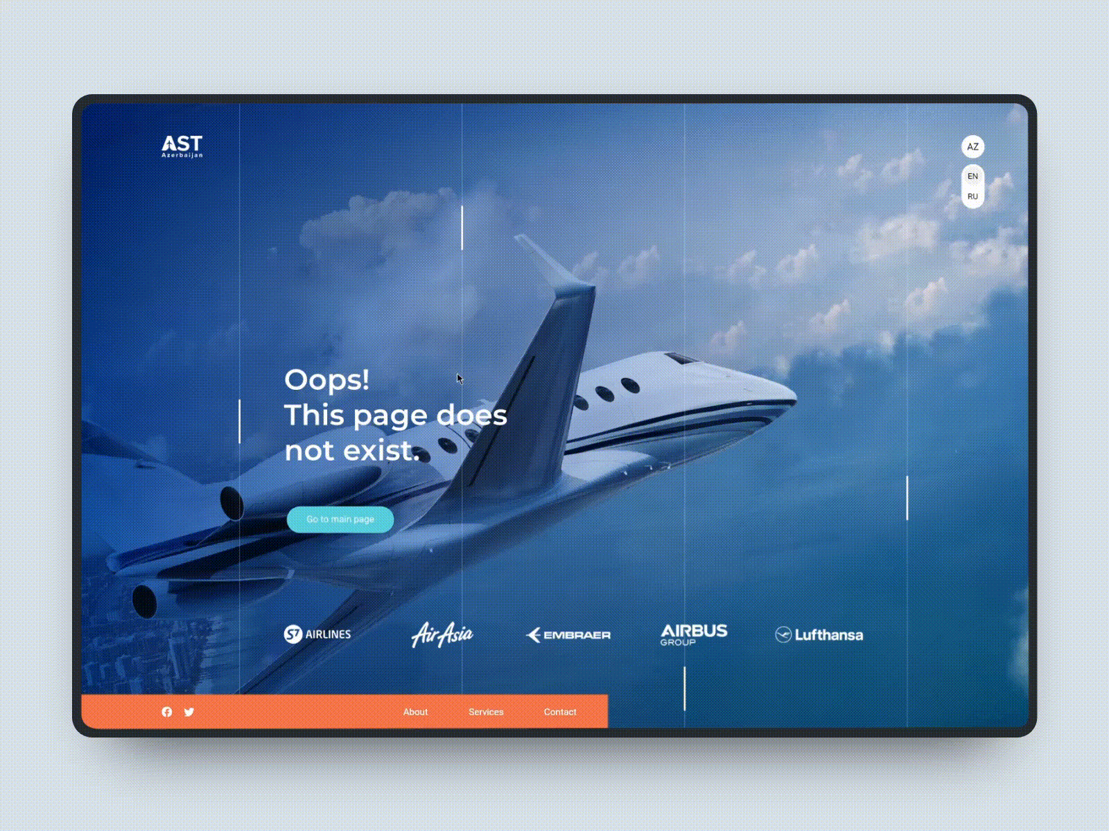 Aviation company aviation blue company design minimal plane web website