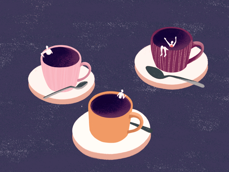 Coffee Pool Party by Flo Wong on Dribbble