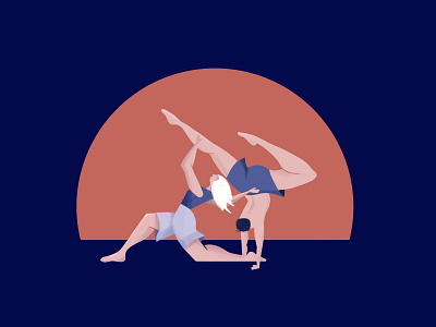 Partner Stretch character art digital illustration figure illustration illustration illustration art people photoshop stretching yoga