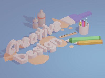 3D Creative design Text - Blender