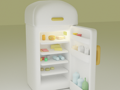 Stylized Fridge - Blender 3D artwork 3d art blender isometric lighting low poly rendering stylized