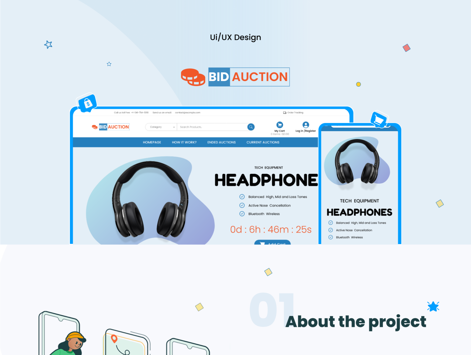 BID Auction Website Landing Page Website (UI/UX Design) by Anubhav
