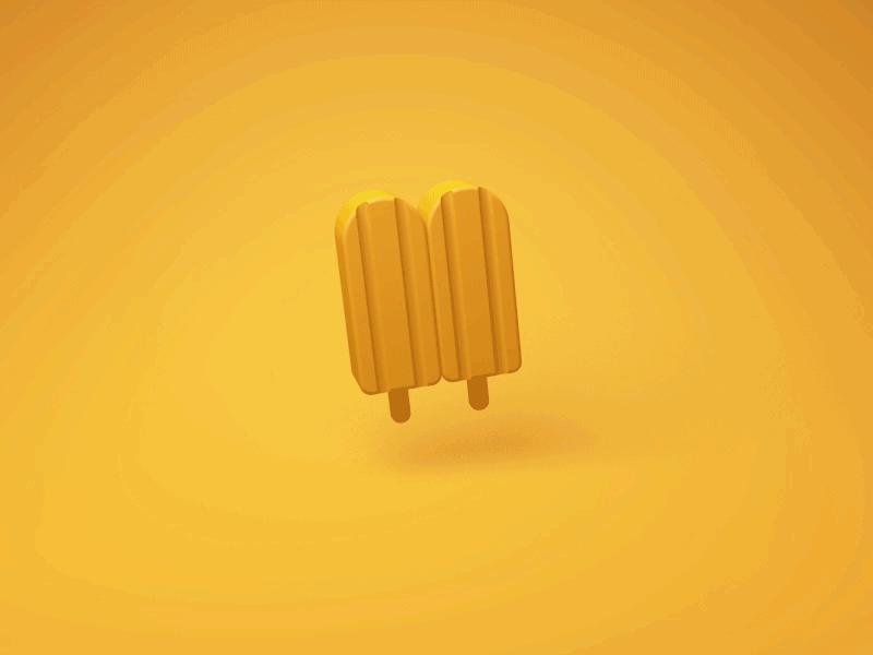 Popsicle animation c4d cream food gif ice motion popsicle share sticky summer yellow
