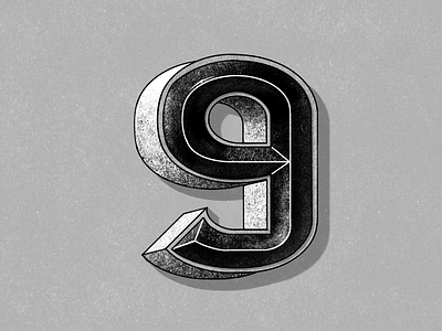 No. 9 custom custom type drawing hand type handtype illustration lettering type typography wordmark