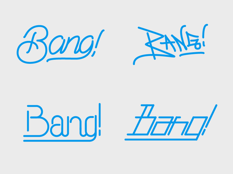 Bang custom handtype lettering script type typography wordmark