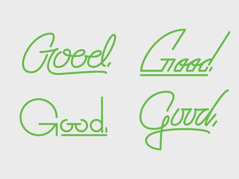 Good custom handtype lettering script type typography wordmark