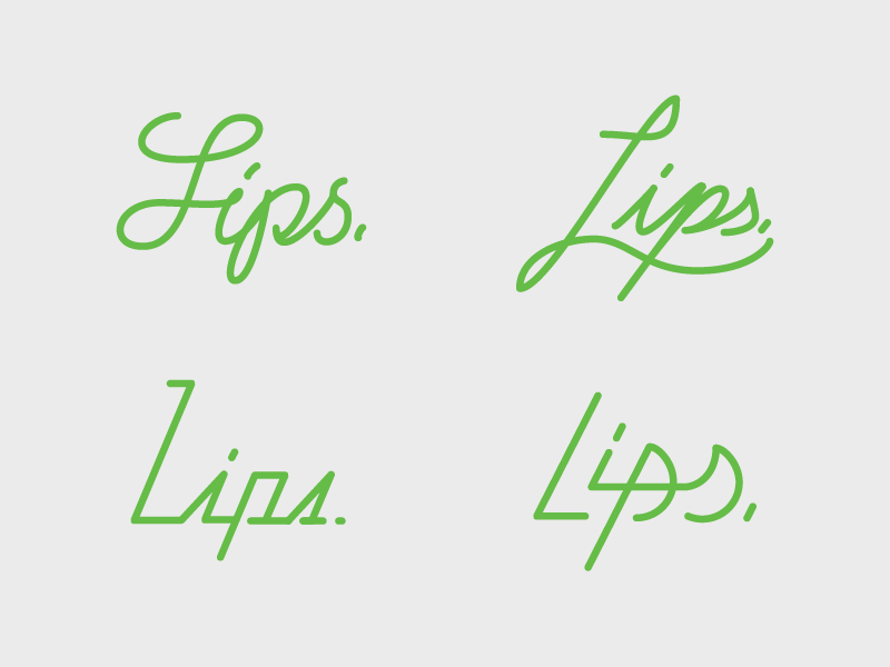 Lips custom handtype lettering script type typography wordmark