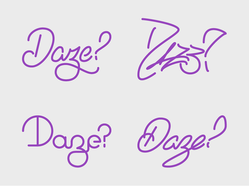 Daze custom handtype lettering script type typography wordmark