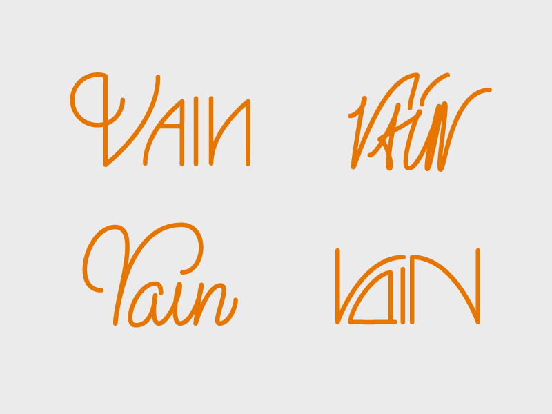 Vain custom handtype lettering script type typography wordmark