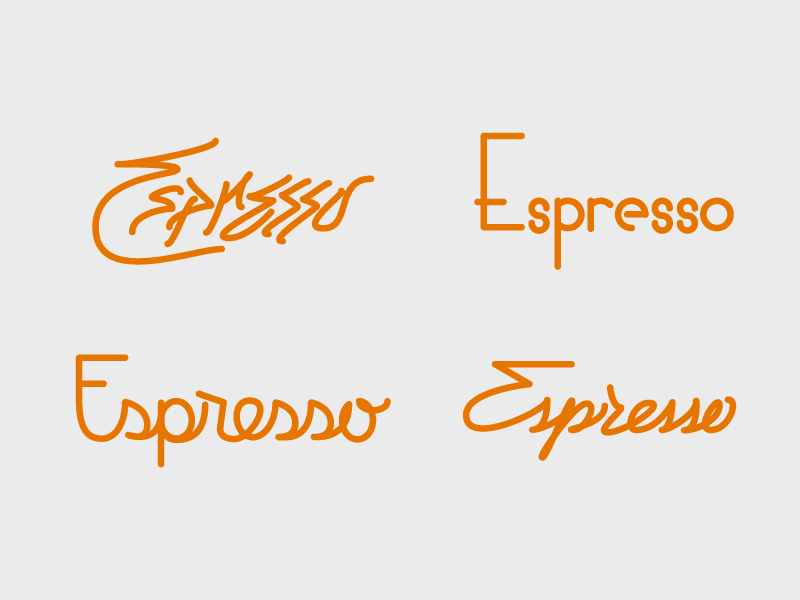 Espresso custom handtype lettering script type typography wordmark