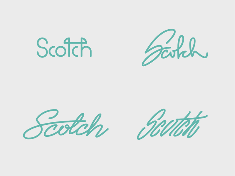 Scotch custom handtype lettering script type typography wordmark