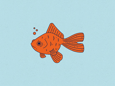 Goldie fish goldfish illustration illustrator water