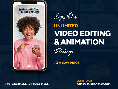 Video Editing & Animation Banner branding design graphic design illustration logo motion graphics typography ui ux vector