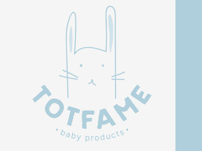 Totfame Logo baby products blue bunny design logo proposal vector