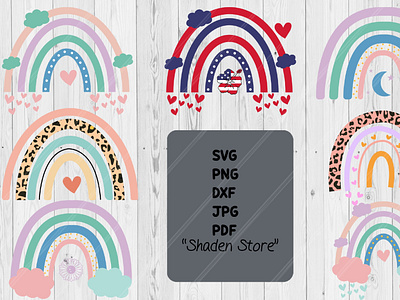 Black and White Boho Rainbow SVG, Boho Rainbow Vector Instant