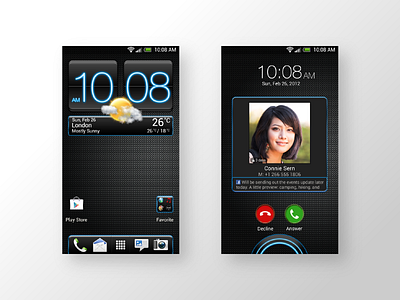 HTC SENSE5 neon theme design htc mobile mobile design ui