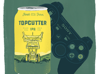 March 2020: Topcutter IPA + Playstation beer beer can illustration playstation pnw topcutter