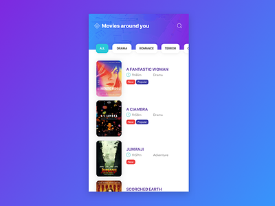 Movie App Concept - Screen #1 movies ux ui interface concept app