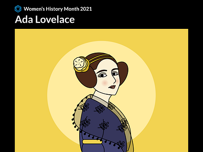 Women's History Month 2021 - Ada Lovelace ada lovelace art computer science design engineer figma flat graphic illo illustration illustrator portrait womens history month