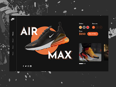 Shoe Store Landing Page cleandesign inspiration landingpage nightmode shoe shoes simple store ui ux web design