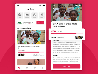 Donation & Charity Mobile Apps - Relieve.