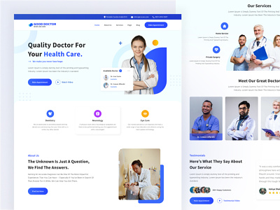 Health Consultation Landing Page appointment cleandesign consultation doctor doctor appointment doctor booking find doctor health health and care healthcare hero doctor hospital landing page landingpage medical medicine ui website