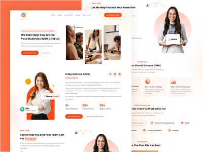 Business Consultant Landing Page - Optimize PM Consulting (OPMC) agency business business landingpage business service clickup company consultacy homepage landingpage product services ui web website design