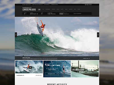 Oakley LowersPro 2015 branding contest design event oakley responsive sports sunglasses surfer surfing ui wsl