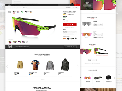 Oakley PDP Ecommerce design ecommerce layout oakley pdp responsive sunglasses typography ux visual design website