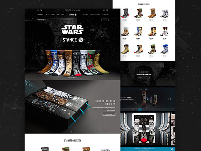 Stance Star Wars Socks design ecommerce fashion landing page socks stance star wars ui ux web