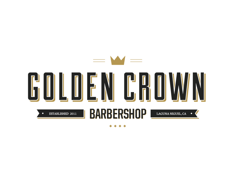 Golden Crown Barbershop logo barbershop logo badge branding design typography barber