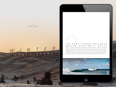 One Icon - Winter on the North Shore 1 article design digital icon interaction ipad layout magazine oakley surf surfing type typography wave