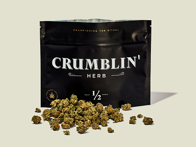 Crumblin' Herb Package Design branding cannabis cannabis branding cannabis logo marijuana package design packaging typography