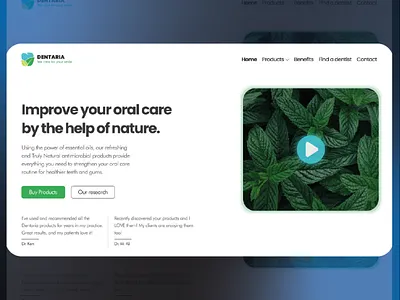 Dentaria Hero Section dental website dentaria design ecommerce figma graphic design hero section landing page minimalist ui ui design uiux user experience user interface visual design web design