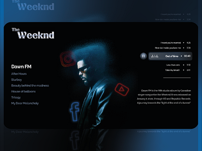 The Weeknd's Website concept design dawn fm design design inspiration graphic design music player the weeknd ui uiux user interface ux visual design web design website