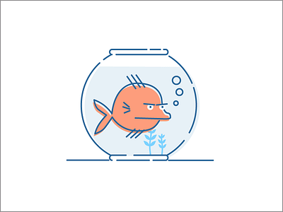 Fish Bowl angry bowl bubbles cartoon fish icon illustration learning machine scale science sift